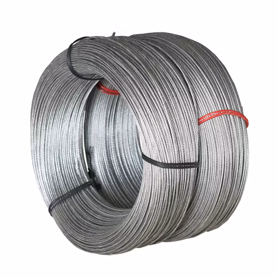 На заводе 6X24+7FC неоцинкованный стальной трос для связывания и обвязки