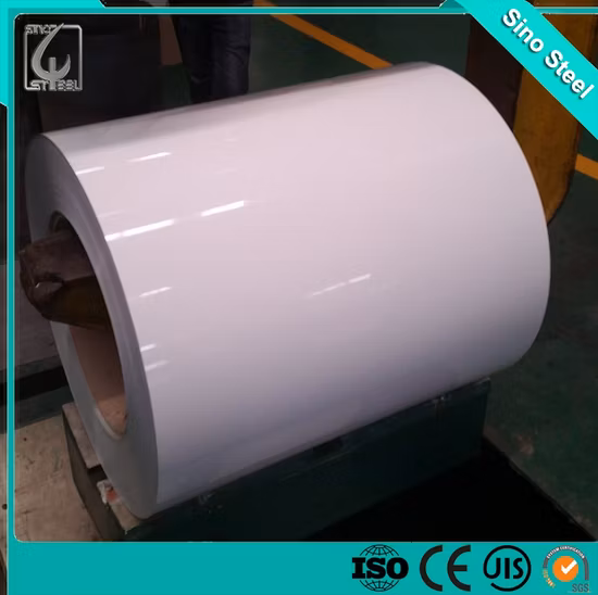 ASTM A792 Ral9003 ПВХ пластиковая пленка PPGL предварительно окрашенная стальная катушка для кровельного листа сэндвич-панели